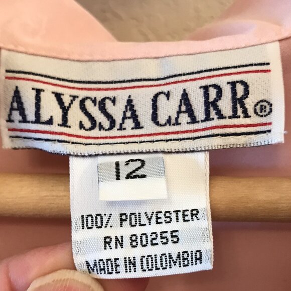 Alyssa Carr 70s Tunic Top: Vintage Pink Short Sleeve Blouse, Size 12 - Picture 3 of 6